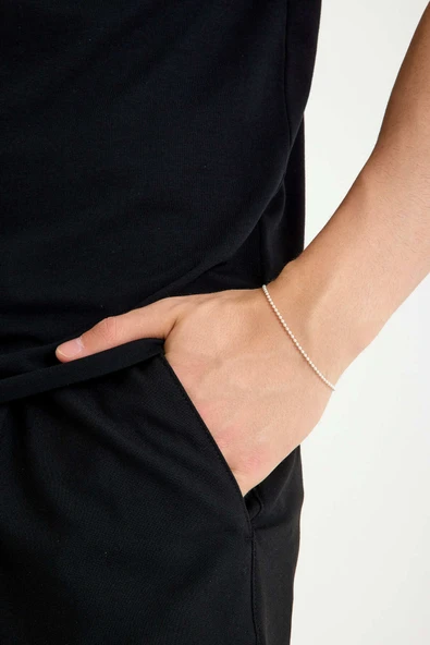 ANDA 925 Ayar gümüş Unisex Top Zincir Bileklik 1.5 mm