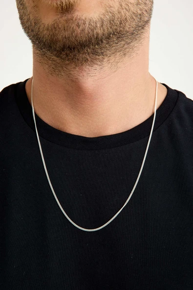 ANDA 925 Ayar Gümüş Unisex Gurmet Zincir Kolye 1.7 mm 60 cm - 2