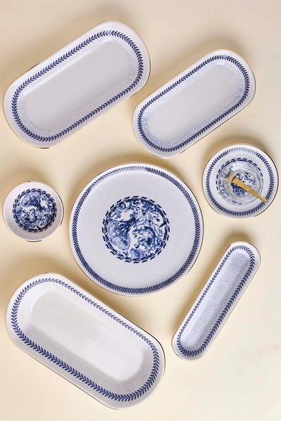 Perotti French 37 Parça Altın Yaldızlı Kahvaltılık Seti Çay Seti 6 Kişilik Stackable Kahvaltı Çay Takımı - 2