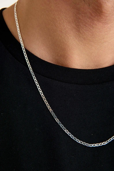 ANDA 925 Ayar Gümüş Unisex Barlı Kolye 2 Mm 60 cm - Resim 2