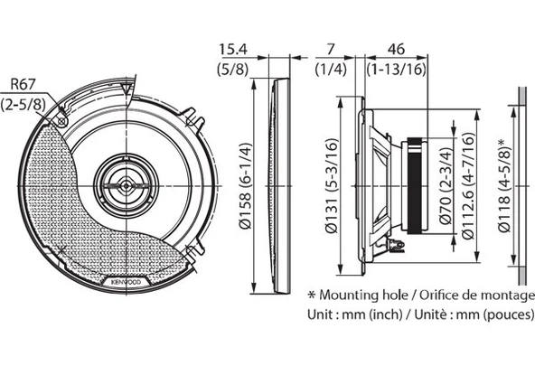 Kenwood KFC-PS1397 13 cm 2 yollu Performans Standart Serisi Hoparlör Sistemi Amfi Uyumlu - Resim 6