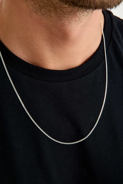 ANDA 925 Ayar Gümüş Unisex Gurmet Zincir Kolye 1.7 mm 60 cm - 6