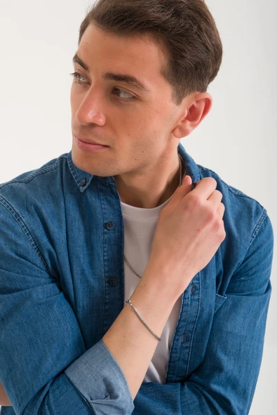 ANDA 925 Ayar Gümüş Oksitli Tilki Kuyruğu Bileklik - Resim 2