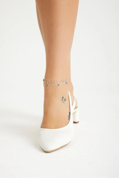 ANDA 925 Ayar Gümüş Zirkon Taşlı Nazar Göz Halhal Camgöz Halhal - 2