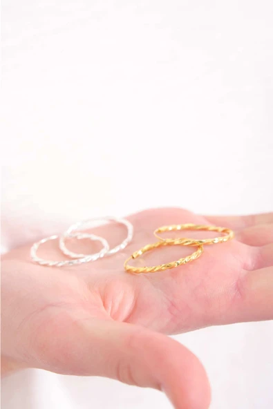 ANDA 925 Ayar Gümüş Orijinal Italyan 18k Altın Kaplama Burgu Halka Küpe 3.0 Cm - 3