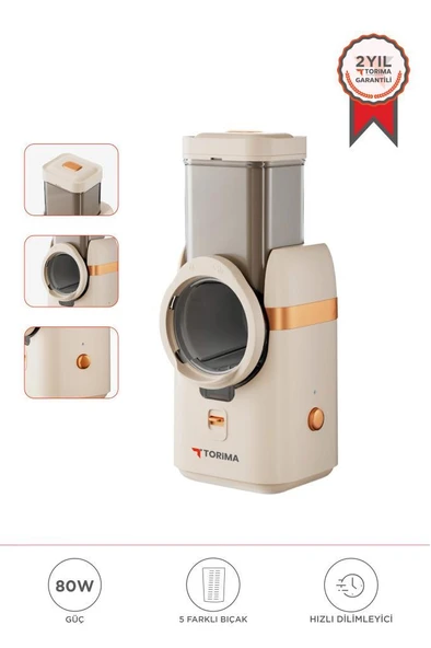 Torima TFS-01 Krem 5in1 Otomatik Rende-Doğrayıcı-Dilimleme Makinesi ürün görseli