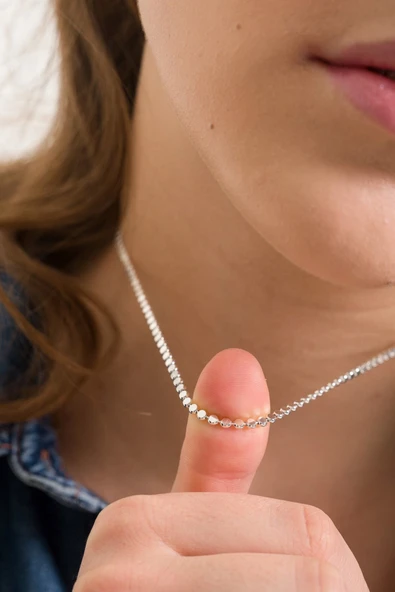 ANDA 925 Ayar Gümüş Kadın Yassı Toplu Italyan Kolye 2.8 Mm 40+5 Cm - Resim 2