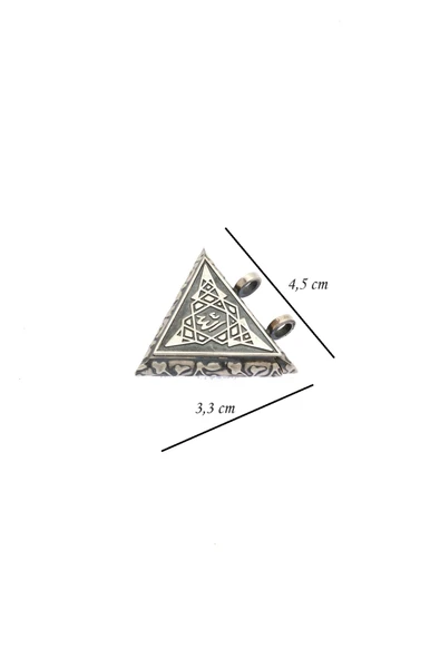 ANDA 925 Ayar Gümüş Normal Boy Allah Yazılı Üçgen Muskalık Cevşenlik Dua Saklama Kabı