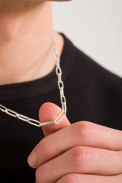 ANDA 925 Ayar Gümüş Unisex Ataç Kolye ürün görseli