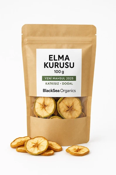 BlackSea Organics  Doğal Atıştırmalık  Dağ Elması Kurusu, Katkısız & Şeker İlavesiz 2025 Yeni Mahsül (100 g)