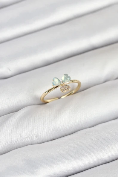 Pirinç Gold Renk Yonca Model Kadın Yüzük ürün görseli 1