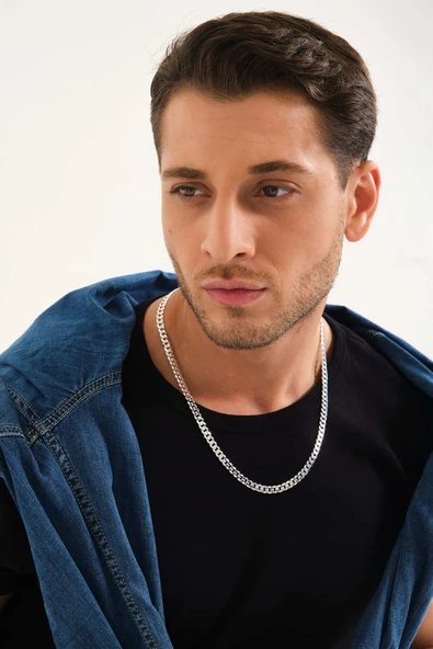 ANDA 925 Ayar Gümüş Italyan Gurmet Zincir 6 Mm Gurmet Kolye - 3