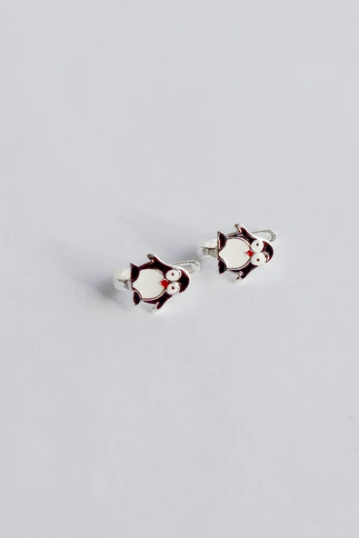 ANDA 925 Ayar Gümüş Mineli Penguen Çocuk Küpesi