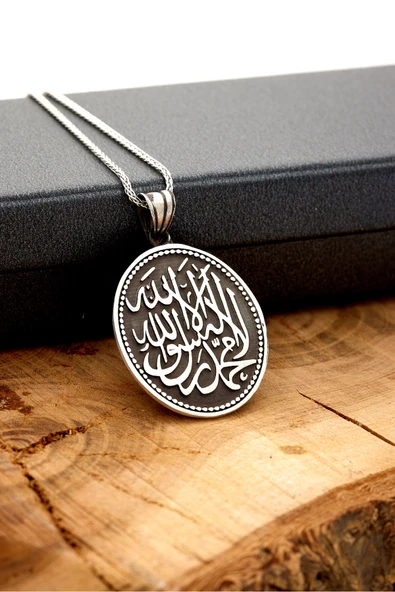 ANDA 925 Ayar Gümüş "La İlahe İllallah Muhammedun Rasulallah"  Kelime i Tevhid Kolye ürün görseli