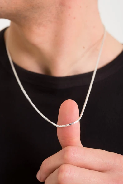 ANDA 925 Ayar Gümüş Unisex Küp Zincir Kolye 1.8 Mm - 1