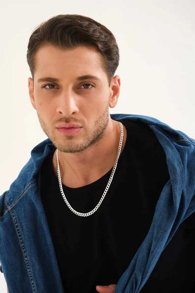 ANDA 925 Ayar Gümüş Italyan Gurmet Zincir 6 Mm Gurmet Kolye