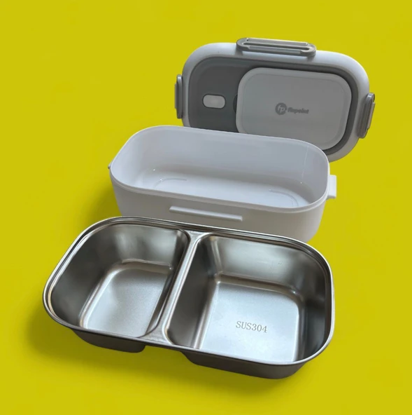 Fixpoint Paslanmaz Çelik Yemek Saklama ve Taşıma Kabı Beyaz 550 ml P-1391 - 2