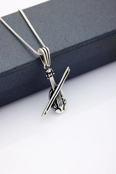 ANDA 925 Ayar Gümüş Unisex Keman Kolye ürün görseli