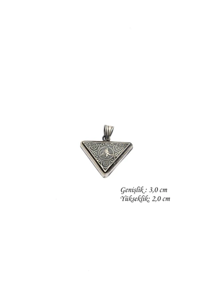 ANDA 925 Ayar Gümüş Küçük Osmanlı Tuğralı Üçgen Saklama Kabı - 1