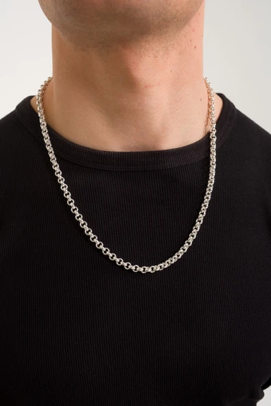 ANDA 925 Ayar Gümüş Unisex Doc Zincir Kolye 5 Mm - Resim 4