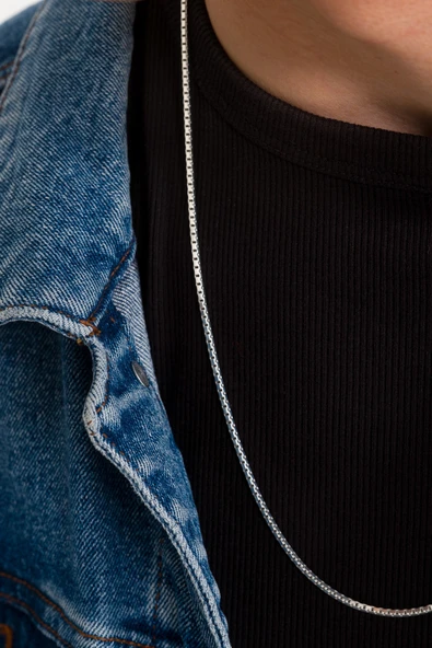 ANDA 925 Ayar Gümüş Unisex Küp Zincir Kolye 1.8 Mm - 3