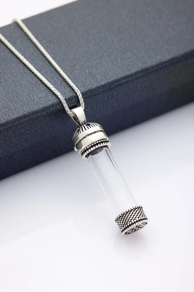 ANDA 925 ayar gümüş Cam Silindir Cevşenlik Dualık Muskalık Kolye Saklamalı Açılır Kolye ürün görseli