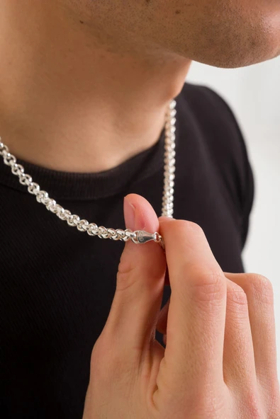 ANDA 925 Ayar Gümüş Unisex Doc Zincir Kolye 5 Mm - Resim 3