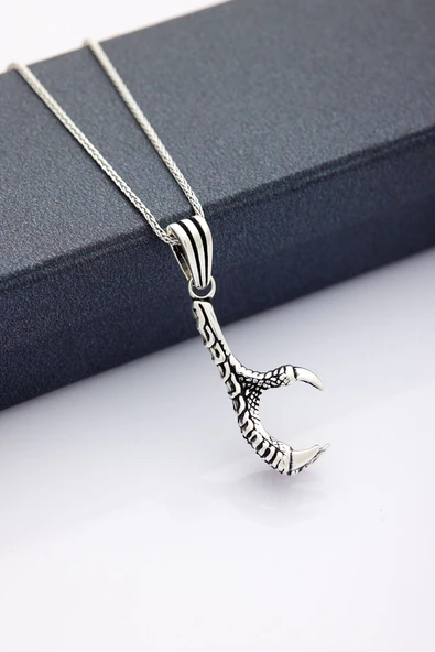 ANDA 925 Ayar Gümüş Kartal Pençesi Kolye - Resim 2