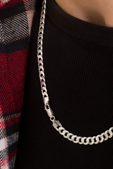 ANDA 925 Ayar Gümüş Orijinal Italyan Gurmet Kolye 5.9 Mm 60 Cm - Resim 5