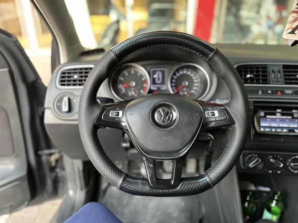 Volkswagen Golf 7 F1 Araca Uyumlu Direksiyon Kılıfı (5D Kristal Karbon Soft Nokta) ürün görseli