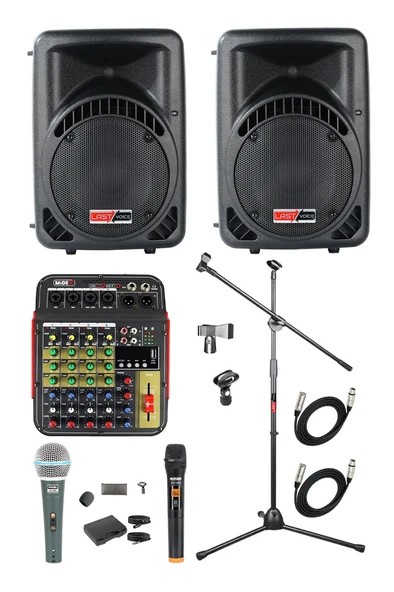 Lastvoice Ample Little Paket-2 Aktif hoparlör ve Mixer Full Ses Sistemi Seti - 1