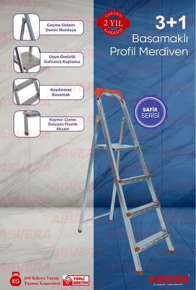 ASVERA 3+1 BASAMAKLI PROFİL MERDİVEN - 1