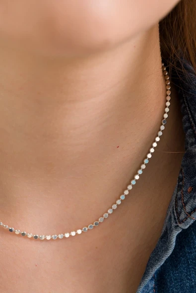 ANDA 925 Ayar Gümüş Kadın Yassı Toplu Italyan Kolye 2.8 Mm 40+5 Cm ürün görseli