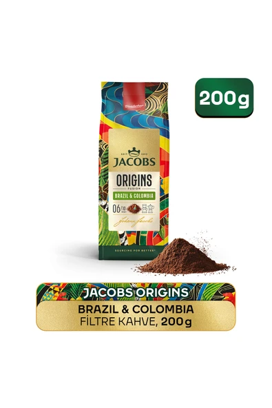 Jacobs Origins Brazil & Colombia Filtre Kahve 200gr ürün görseli