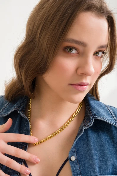 ANDA 925 Ayar Gümüş Içi Boş Italyan Gurmet Zincir Kolye ürün görseli