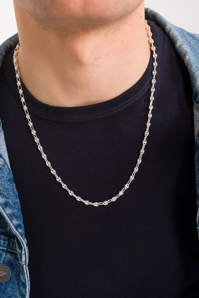 ANDA 925 Ayar Gümüş Unisex Gemici Kolye 4.6 Mm - Resim 3