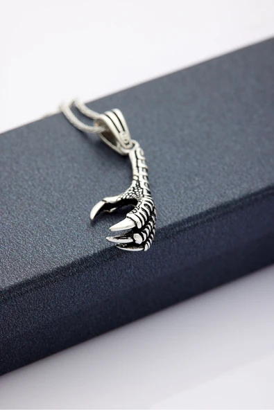 ANDA 925 Ayar Gümüş Kartal Pençesi Kolye - Resim 5