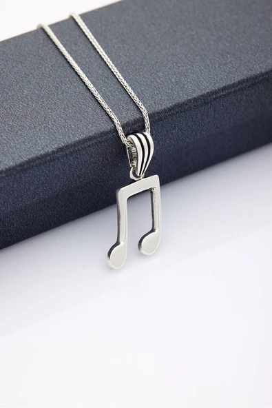 ANDA 925 Ayar Gümüş Unisex Nota Kolye Müzik Kolye