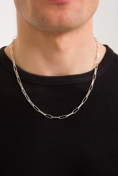 ANDA 925 Ayar Gümüş Unisex Ataç Kolye - Resim 3