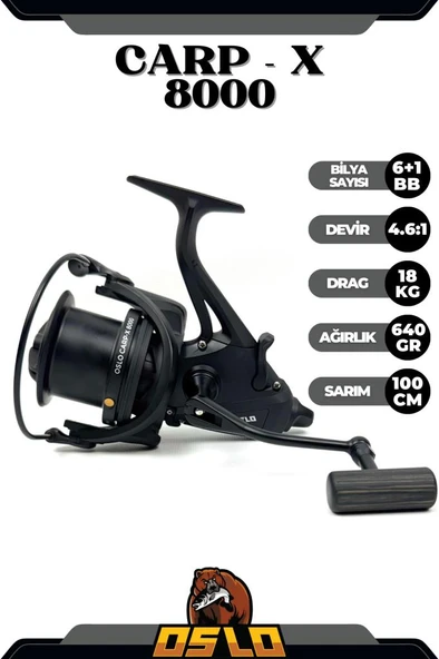 Oslo Carp-X 8000 Baitrunner Sazan Olta Makinesi - 1