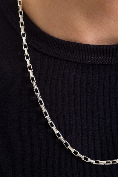 ANDA 925 Ayar Gümüş Orijinal Italyan Küp Zincir Kolye 3.6 Mm 60 Cm - 2