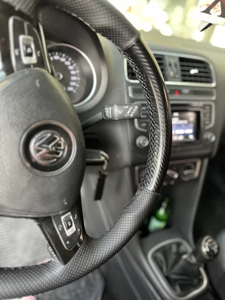 Volkswagen Golf 7 F1 Araca Uyumlu Direksiyon Kılıfı (5D Kristal Karbon Soft Nokta) - Resim 6