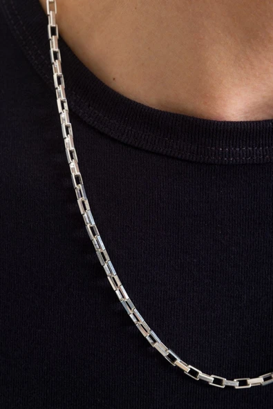 ANDA 925 Ayar Gümüş Orijinal Italyan Küp Zincir Kolye 3.6 Mm 60 Cm - 5