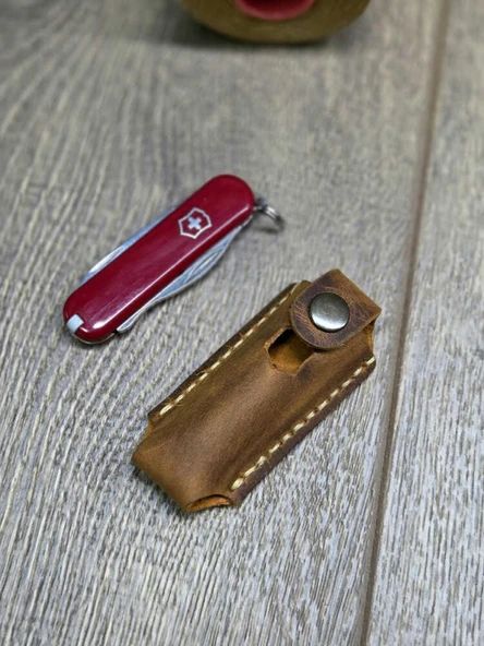 TAMSET Victorinox 58mm Çakılar İçin Deri Kılıf Camel - 3