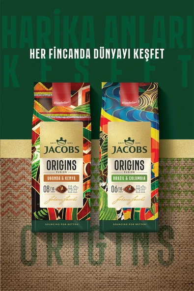 Jacobs Origins Brazil & Colombia + Uganda & Kenya Filtre Kahve 200gr 2'li Paket - Resim 5