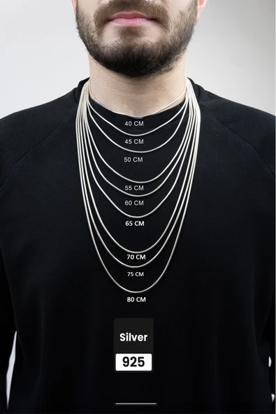 Mios Silver 3mm Tilki Kuyruğu Zincir 925 Ayar Gümüş Kolye - 5