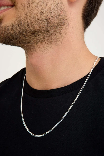 ANDA 925 Ayar Gümüş Unisex Gurmet Zincir Kolye 3 mm 60 cm - 3