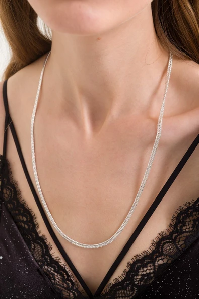 ANDA 925 Ayar Gümüş Unisex Japon Gurmet Kolye- Sık Gurmet Kolye 7.8 Mm 60 Cm - 2