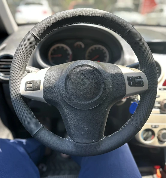 Opel Corsa D Araca Özel Direksiyon Kılıfı (NOKTA DÜZ GRİ İP) AÇIKLAMAYI OKUYUNUZ ürün görseli