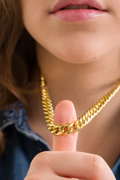 ANDA 925 Ayar Gümüş Içi Boş Italyan Gurmet Zincir Kolye - Resim 3